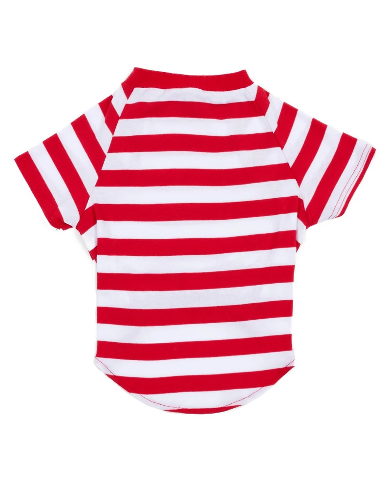 Leveret Big Dog Cotton Pajama Striped Red and White