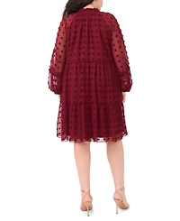 Msk Plus Clip Chiffon Babydoll Short Dress