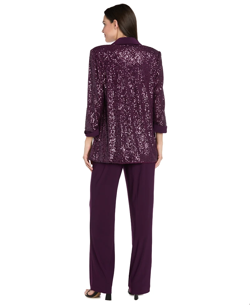 R & M Richards Women's Sequined Jacket, Top Pants