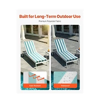 Slickblue Set of 2 Outdoor Chaise Lounge Chair Cushions 80 x 26" Waterproof and Thick