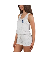 Concepts Sport Women's Cream Los Angeles Dodgers Gardner Hacci Knit Romper