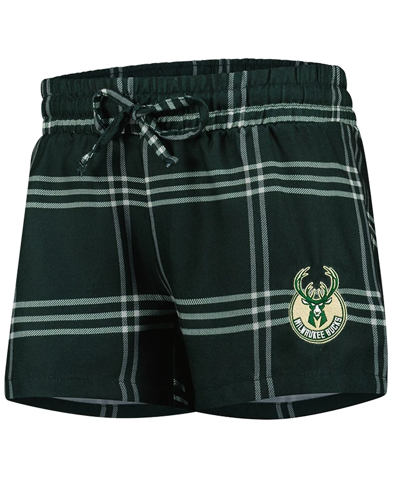 Concepts Sport Women's 2-Piece Milwaukee Bucks Petition Long Sleeve Top and Shorts Set