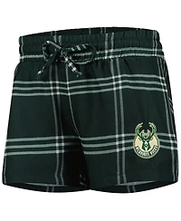 Concepts Sport Women's 2-Piece Milwaukee Bucks Petition Long Sleeve Top and Shorts Set