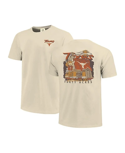 Image One Men's Natural Texas Longhorns Comfort Colors Hand-Drawn Campus Stack T-Shirt