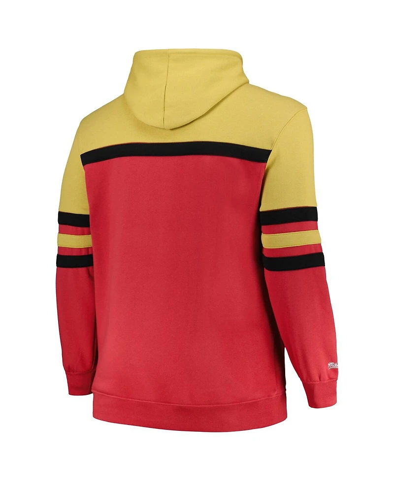 Mitchell & Ness Men's Red Chicago Bulls Big Tall Hardwood Classics Head Coach Pullover Hoodie