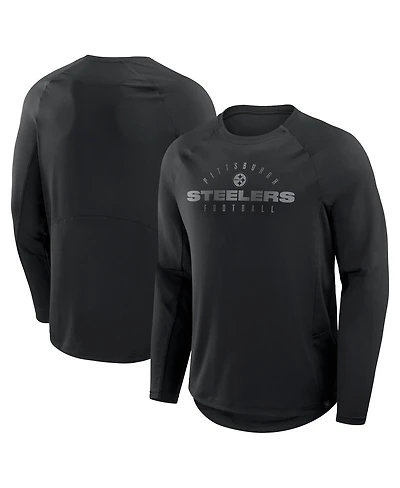 Fanatics Men's Black Pittsburgh Steelers Big Tall Coverage Scheme Long Sleeve T-Shirt