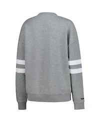 Mitchell & Ness Women's Heather Gray Pittsburgh Penguins Logo Lightweight Pullover Sweatshirt