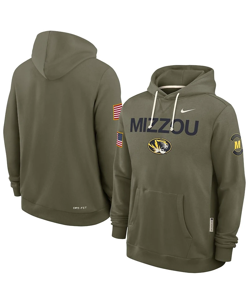 Nike Men's Olive Missouri Tigers 2025 Military Appreciation Dri-fit Hoodie