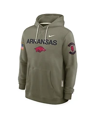 Nike Men's Olive Arkansas Razorbacks 2025 Military Appreciation Dri-fit Hoodie