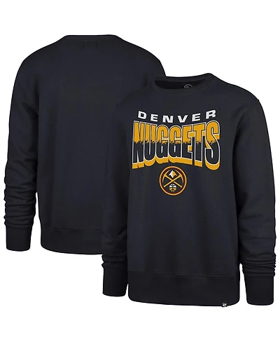 '47 Brand Men's and Women's Navy Denver Nuggets Brush By Headline Crewneck Sweatshirt