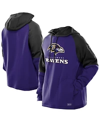 New Era Men's Purple Baltimore Ravens Combine Authentic Color Block Raglan Pullover Hoodie