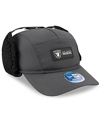 New Era Men's Charcoal Las Vegas Raiders 2025 Sideline Cold Weather Runner Dog Ear Adjustable Hat