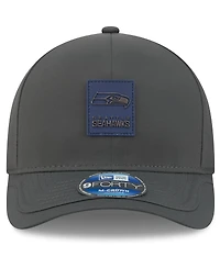 New Era Men's Charcoal Seattle Seahawks 2025 Sideline Cold Weather 9FORTY M-Crown Adjustable Hat