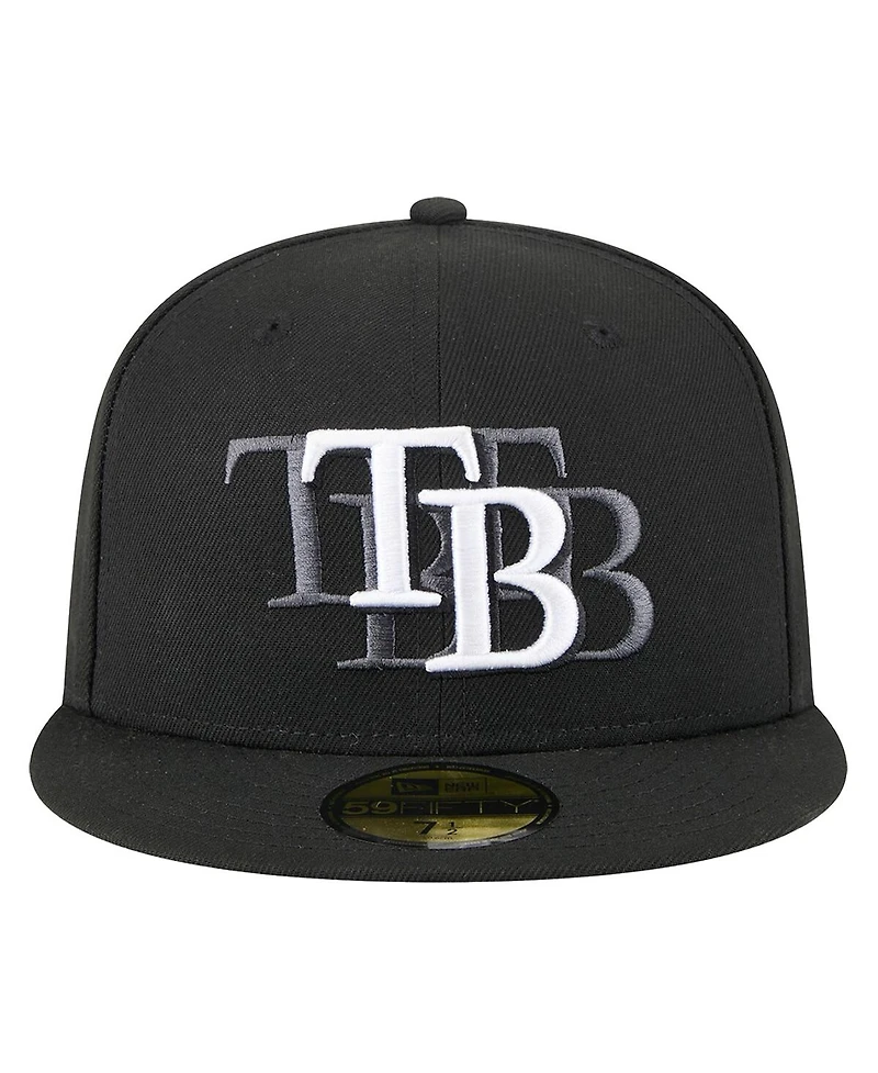 New Era Men's Black Tampa Bay Rays Tri-Hit 59FIFTY Fitted Hat
