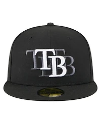 New Era Men's Black Tampa Bay Rays Tri-Hit 59FIFTY Fitted Hat