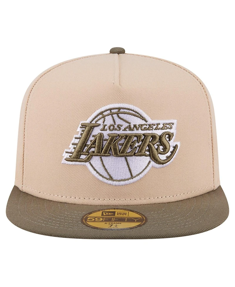 New Era Men's Tan Los Angeles Lakers Color Pack Two-Tone 59FIFTY A-Frame Fitted Hat