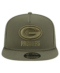 New Era Big Boys and Girls Olive Green Bay Packers Color Pack A-Frame 9FIFTY Snapback Hat