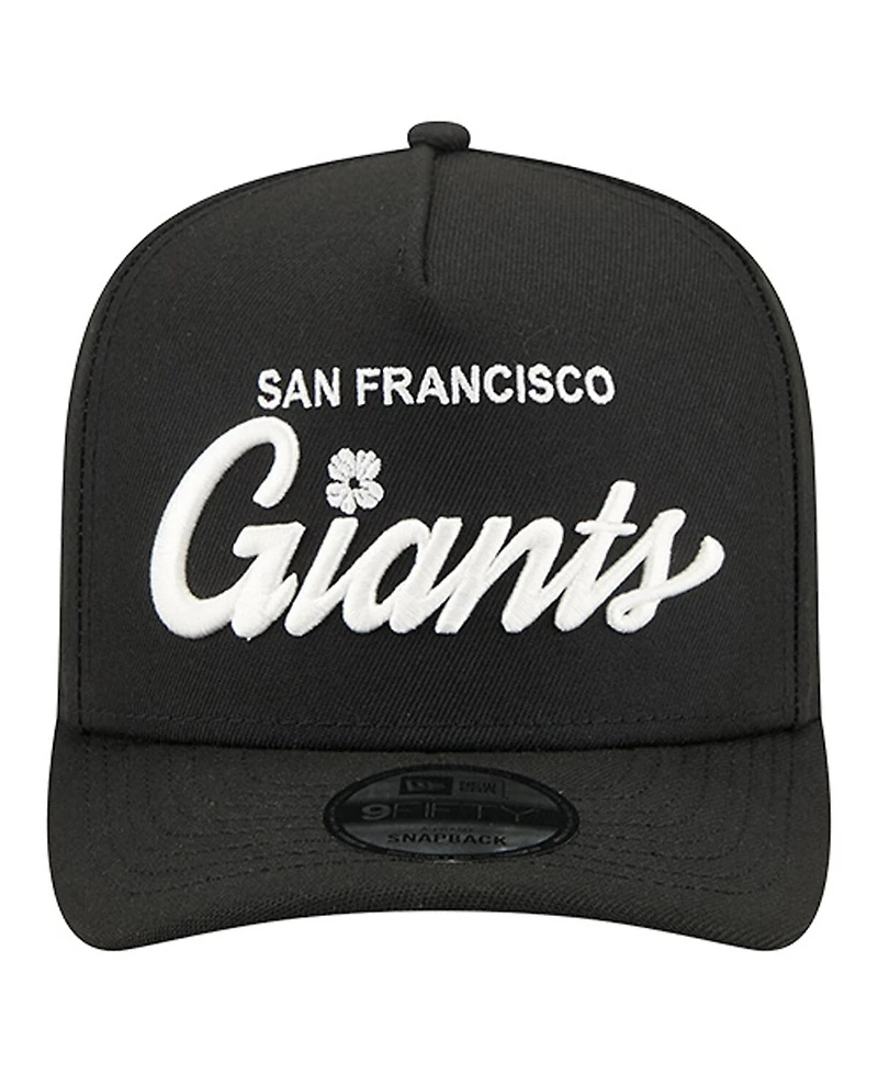 New Era Men's Black San Francisco Giants Local Play A-Frame 9FIFTY Snapback Hat