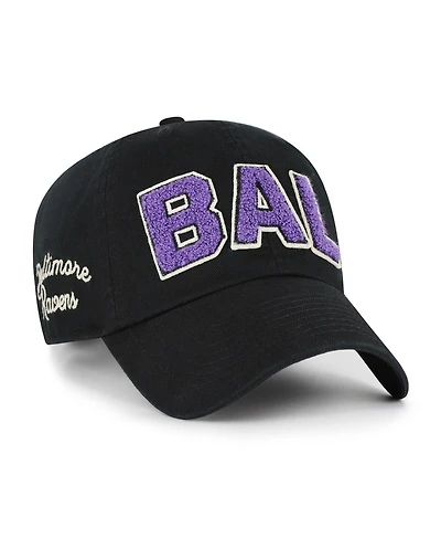 '47 Brand Women's Black Baltimore Ravens Zoey Clean Up Adjustable Hat