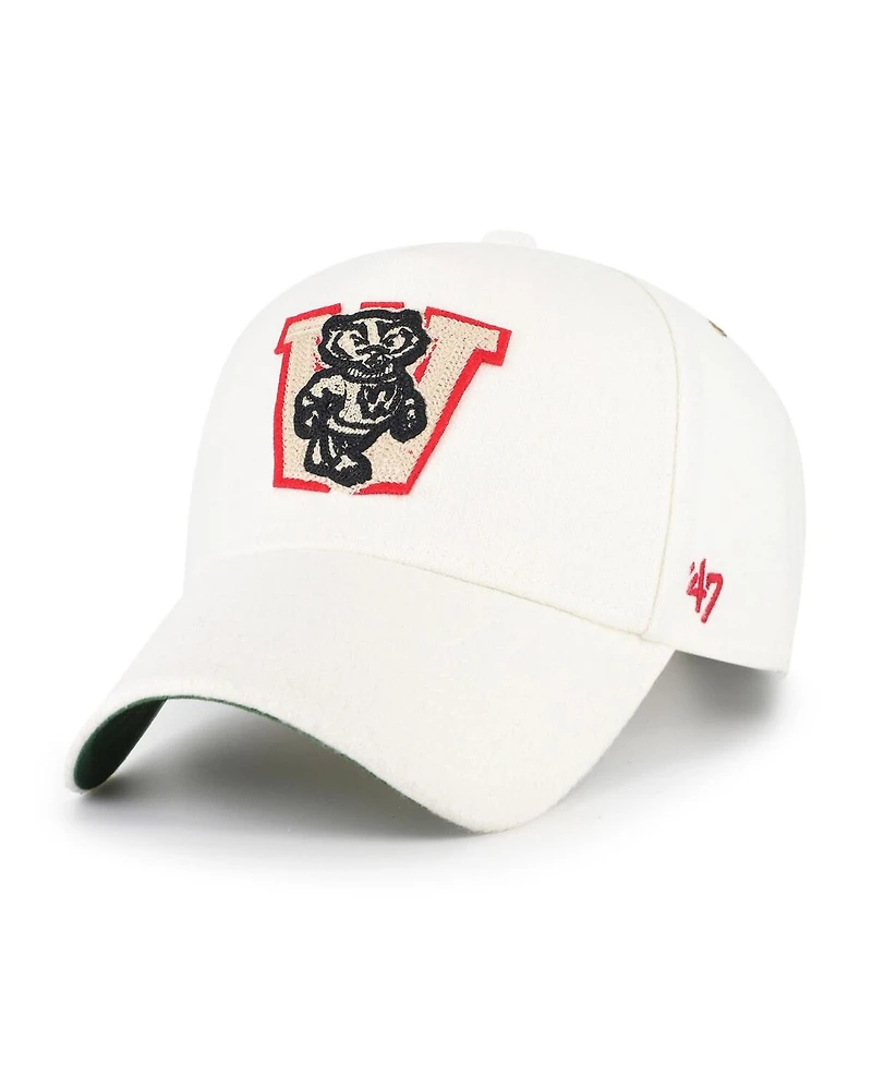 '47 Brand Men's and Women's White Wisconsin Badgers Collections Golden Age Offside Dt Adjustable Hat