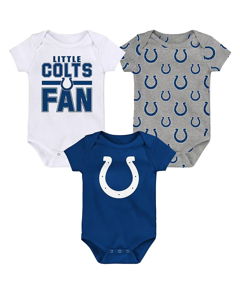 Outerstuff Newborn 3-Pack Indianapolis Colts Little Tike Bodysuit Set
