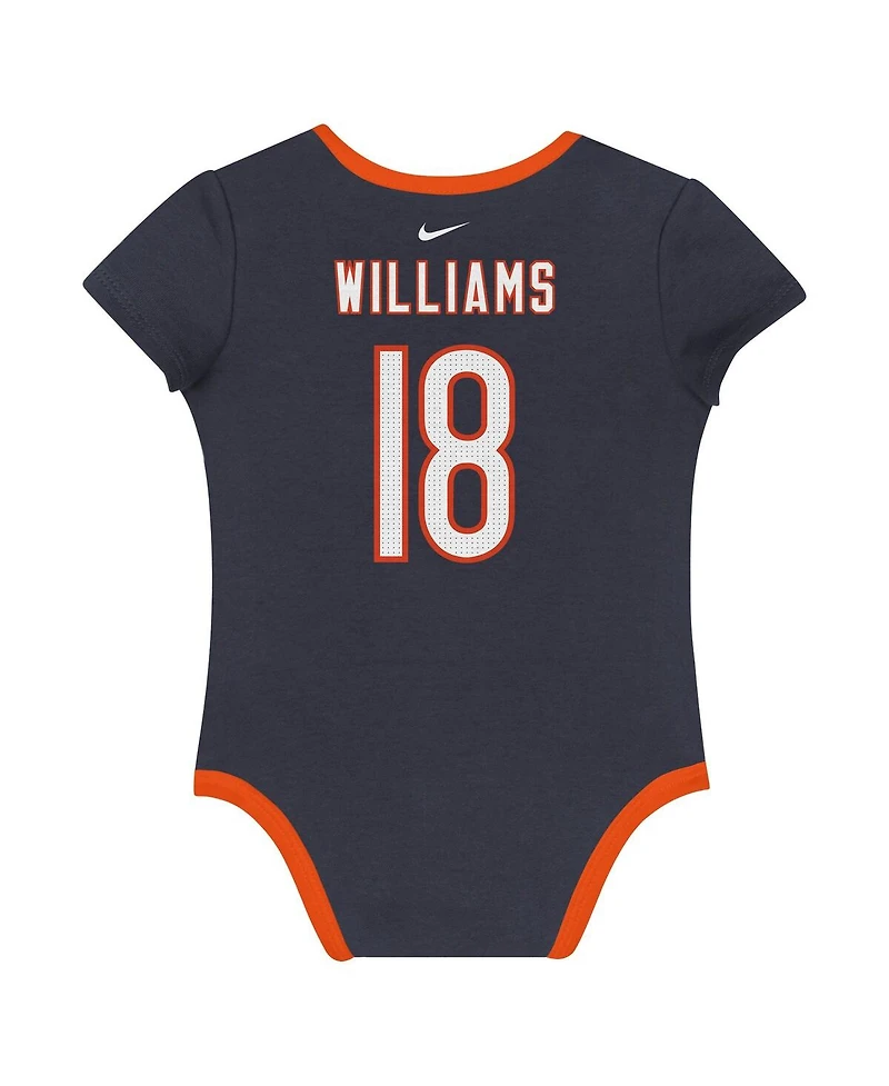 Nike Baby Boys and Girls 3-Pack Caleb Williams Chicago Bears Name Number Bodysuit Set