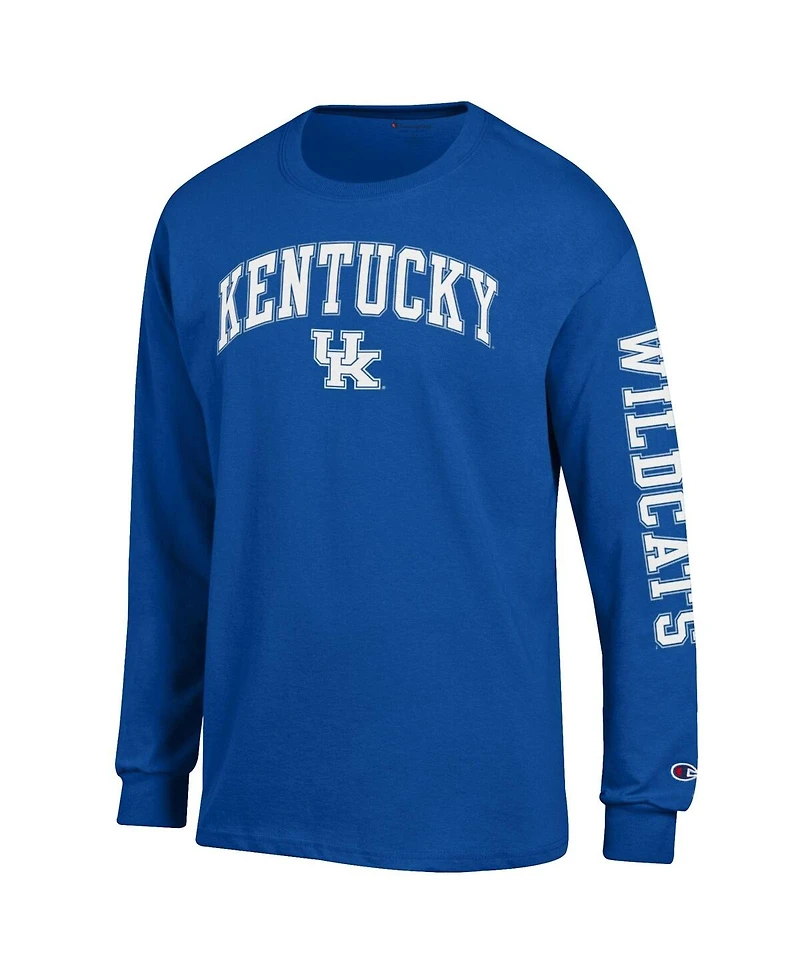 Champion Men's Royal Kentucky Wildcats Arch Over Logo 2-Hit Long Sleeve T-Shirt
