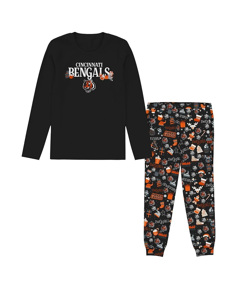 Outerstuff Preschool Black Cincinnati Bengals Chestnut Holiday Sleep Set