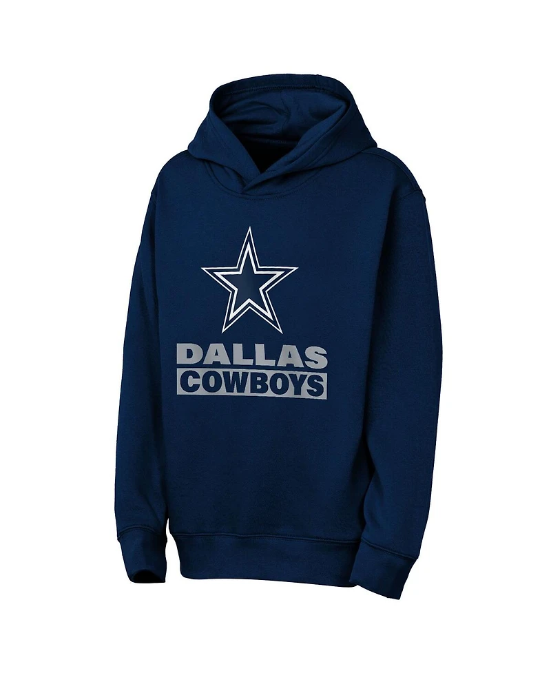 Outerstuff Big Boys and Girls Navy Dallas Cowboys Back to Basics Hoodie