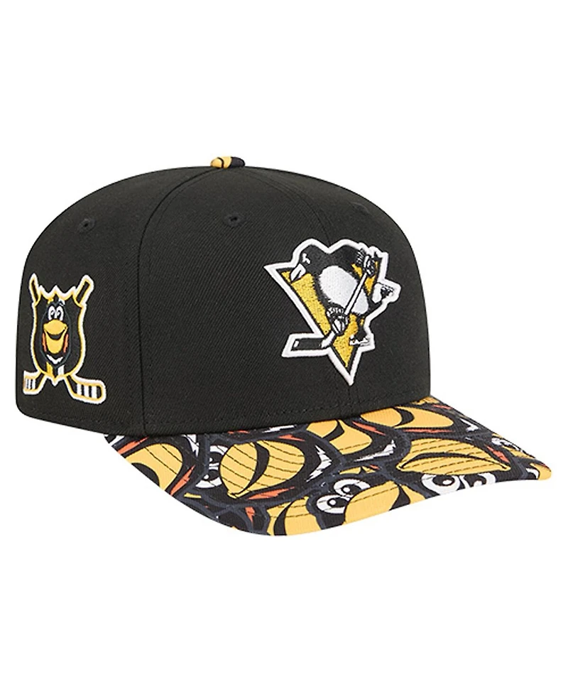 New Era Men's Black Pittsburgh Penguins Mascot Visor 9SEVENTY Adjustable Hat