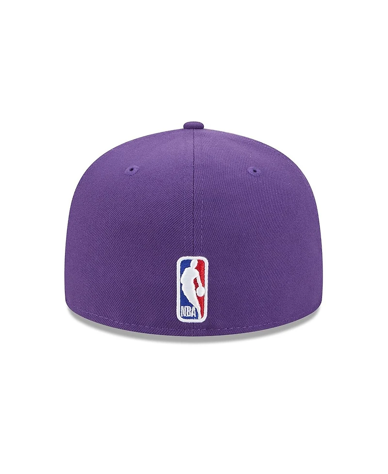 New Era Men's Purple Los Angeles Lakers Jersey Hook Statement Edition 59FIFTY Fitted Hat