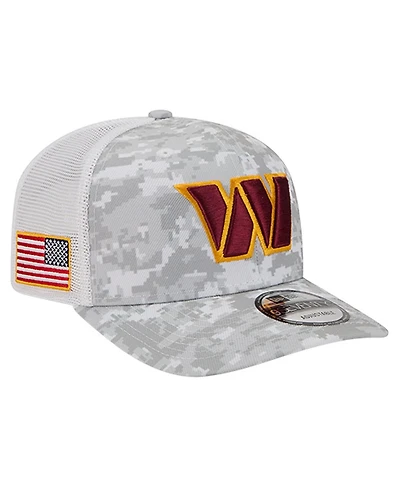 New Era Men's Gray Washington Commanders Salute to Service Fan Pack 9SEVENTY Trucker Adjustable Hat