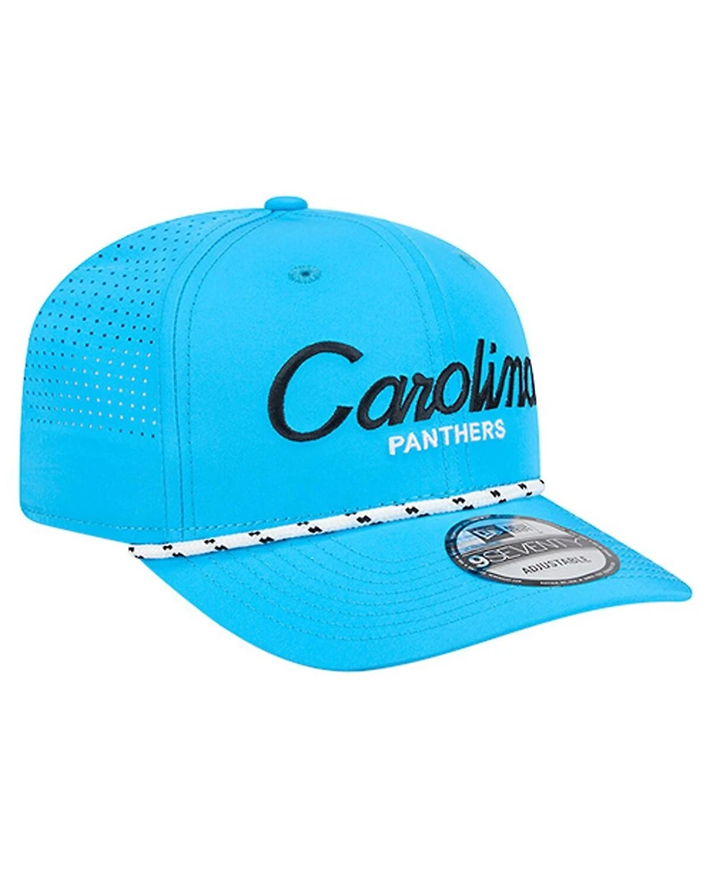 New Era Men's Blue Carolina Panthers Script 9SEVENTY Adjustable Hat