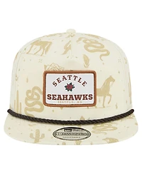 New Era Men's Cream Seattle Seahawks Desert Rose 19TWENTY Adjustable Hat