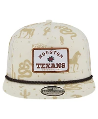 New Era Men's Cream Houston Texans Desert Rose 19TWENTY Adjustable Hat