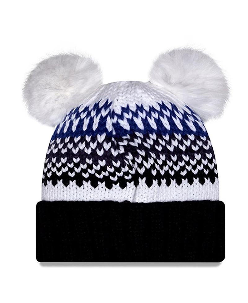 New Era Women's Navy Notre Dame Fighting Irish Double Pom Print Cuffed Knit Hat