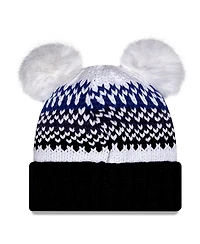 New Era Women's Navy Notre Dame Fighting Irish Double Pom Print Cuffed Knit Hat