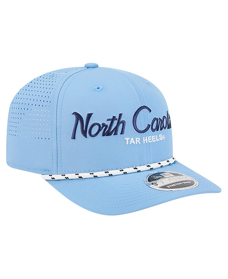 New Era Men's Carolina Blue North Carolina Tar Heels Script Performance Rope 9SEVENTY Adjustable Hat