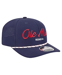 New Era Men's Navy Ole Miss Rebels Script Performance Rope 9SEVENTY Adjustable Hat