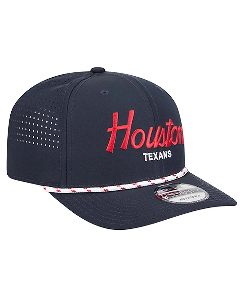 New Era Men's Navy Houston Texans Script 9SEVENTY Adjustable Hat