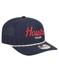 New Era Men's Navy Houston Texans Script 9SEVENTY Adjustable Hat