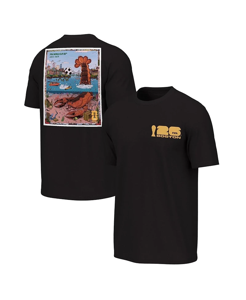 Outerstuff Men's Black 2026 Fifa World Cup Boston Host City Poster Graphic T-Shirt