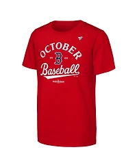 Fanatics Big Boys and Girls Red Boston Red Sox 2025 Mlb Postseason Locker Room T-Shirt