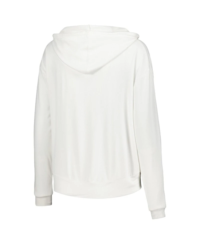 Concepts Sport Women's White Chicago Blackhawks Accord Hacci Long Sleeve Hoodie Top