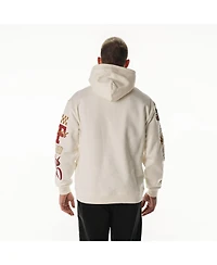 The Wild Collective Men's and Women's Cream San Francisco 49ers Stacked Graphic Sleeve Fleece Hoodie