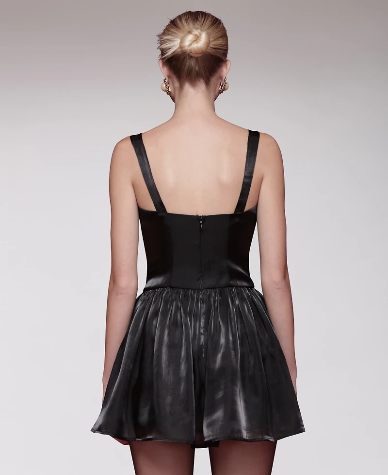 Avec Les Filles Women's Drop Waist Sleeveless Mini Dress