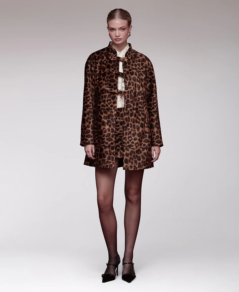 Avec Les Filles Women's Printed A-Line Empire Waist Jacket