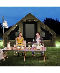 Costway 4-6 People Inflatable Tent with 4 Mesh Screen Windows 2 Doors Skylight Carrying Bag