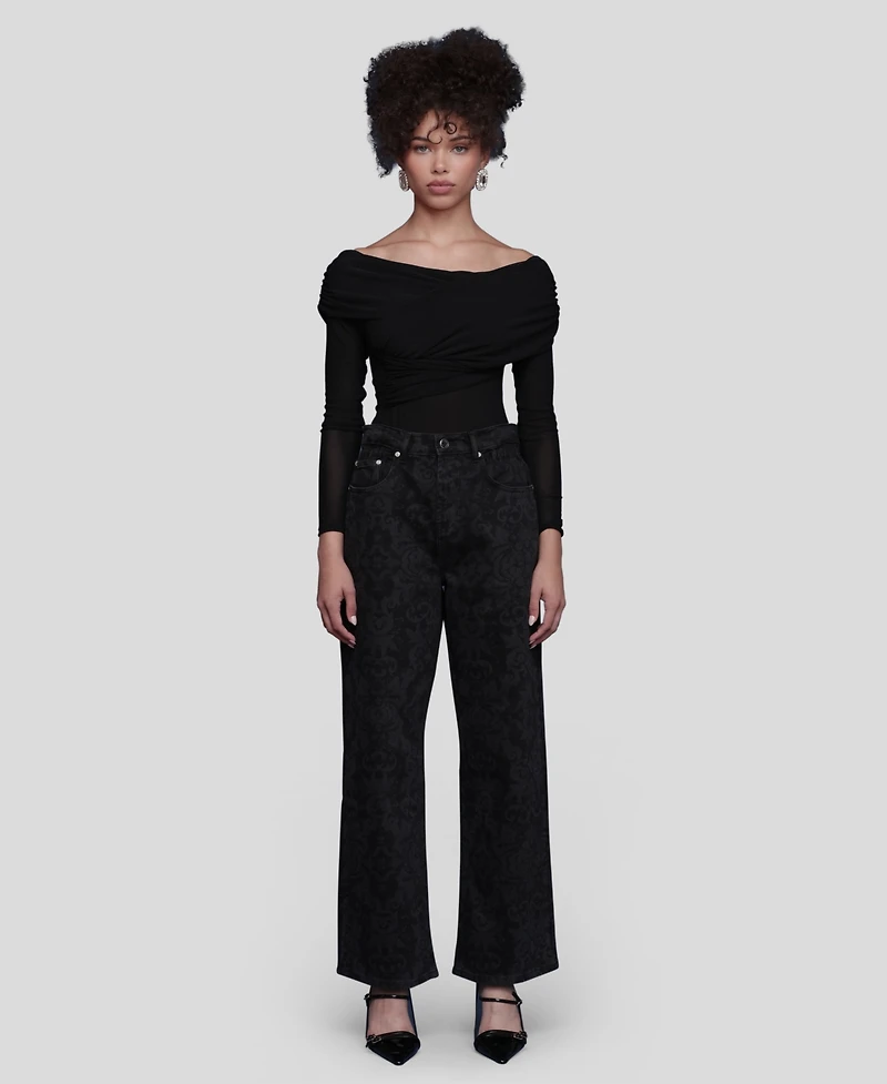 Avec Les Filles Women's Off-The-Shoulder Bodysuit Top