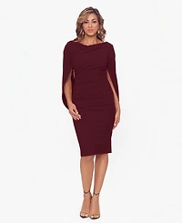 Betsy & Adam Petite Drape-Design Boat Neck Sheath Dress